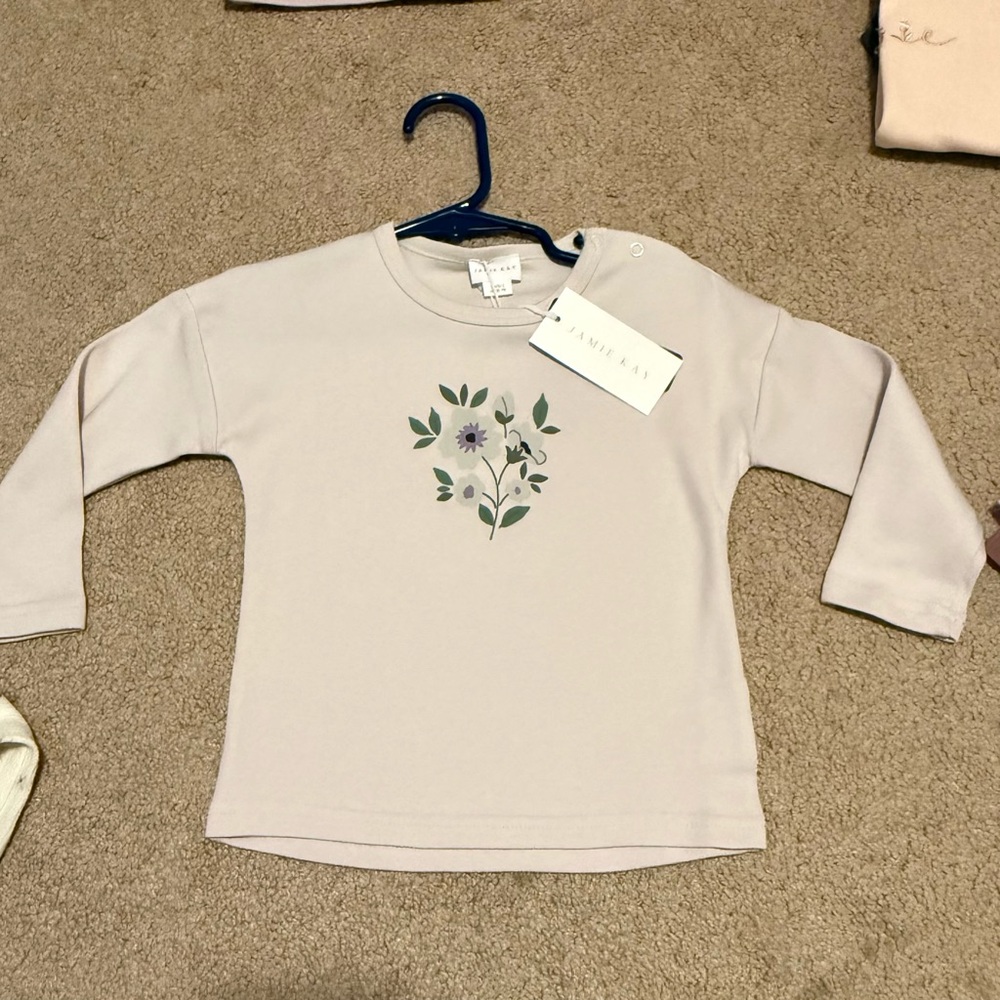 Jamie Kay Cream Long Sleeve Shirt with Floral Print